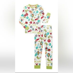 The Grinch Dr Seuss 2-piece set Christmas Pajamas for kids EUC Size 8